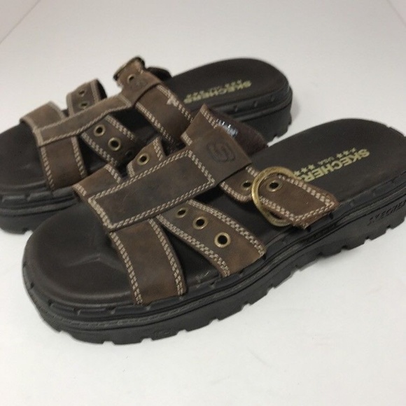 skechers mens leather sandals